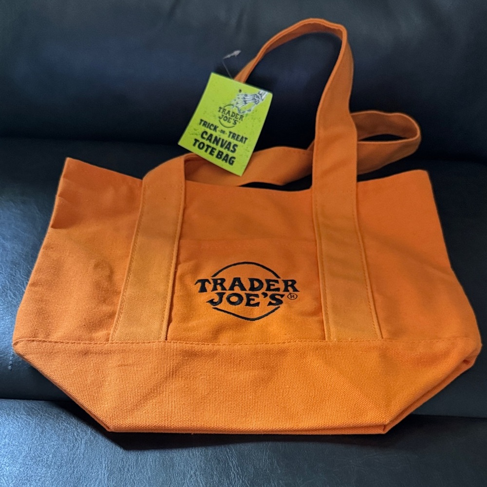 Trader Joe's Orange Canvas Tote Bag